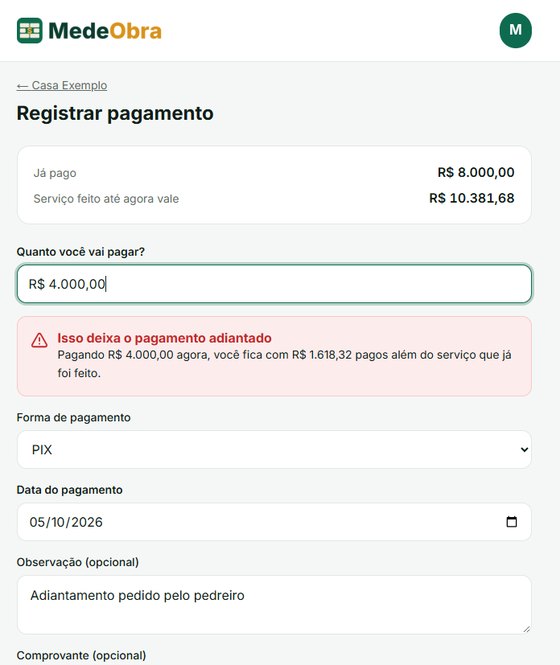 Registro de pagamento com comprovante